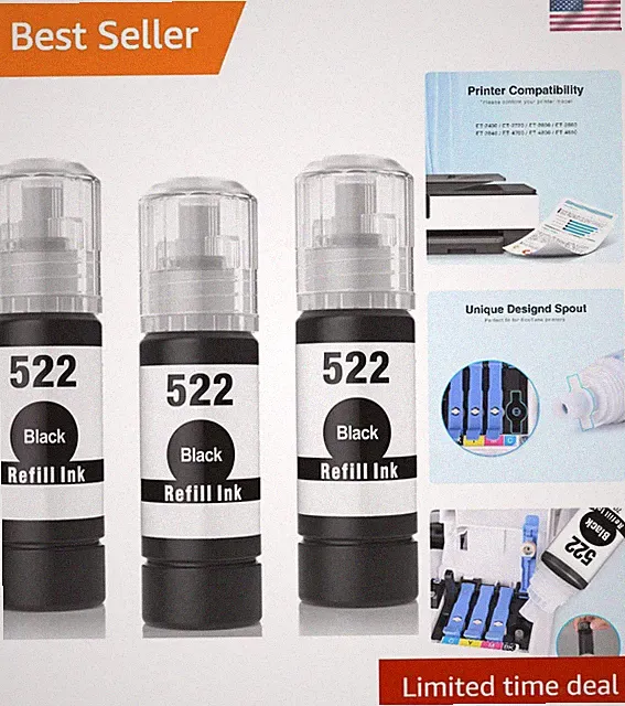 Compatible T522 Black Ink Refill Bottles – 210ml, Clog-Free, Smudge Resistant