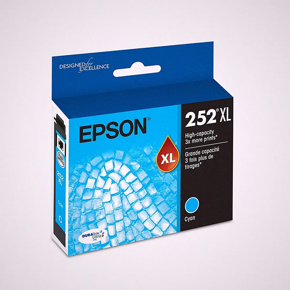 Epson Cyan Ink Cartridge for WF Series Inkjet Printers Smudge Fade Water Resi...