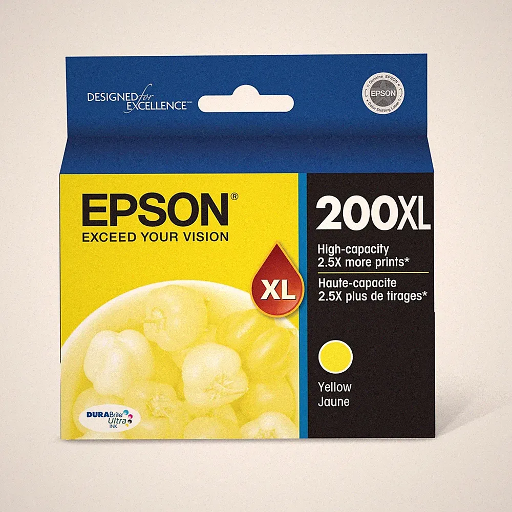 Epson Yellow Inkjet Printer Ink Cartridges for XP WF Series Smudge Resistant