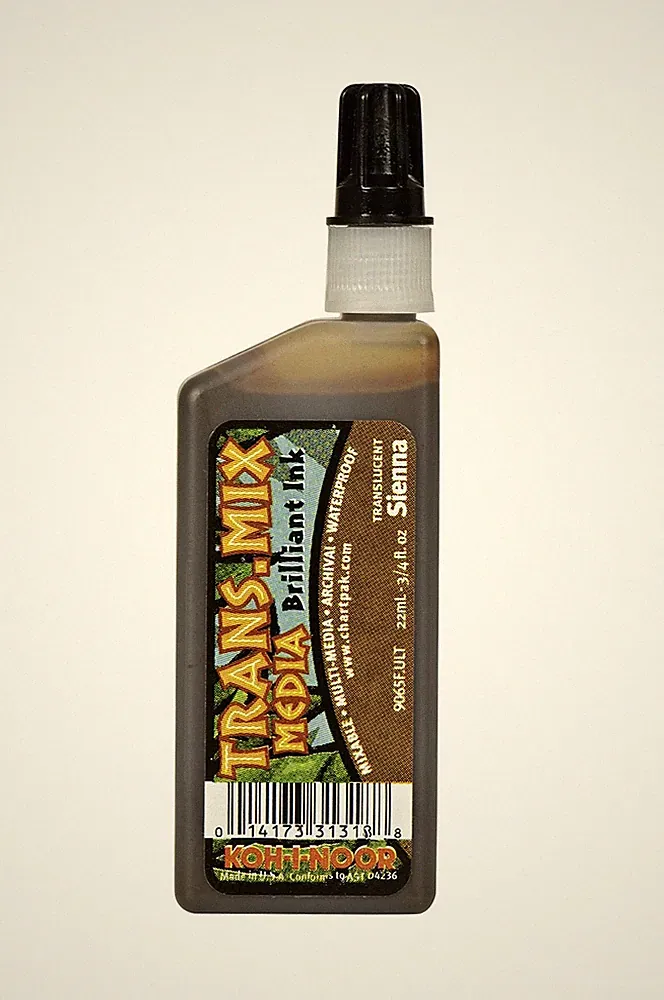 Koh-I-Noor Translucent Mix Media Pigment-Based Drawing Ink, 0.75 Oz. Bottle, Raw