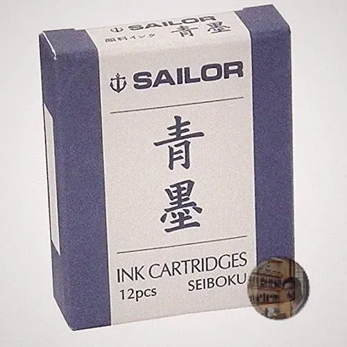 Sailor Fountain Pen Pigment Ink Cartridge Blue 12-Pack Water-Resistant New